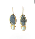 Los pendientes colgantes Vesper de labradorita y perlas talla marquesa