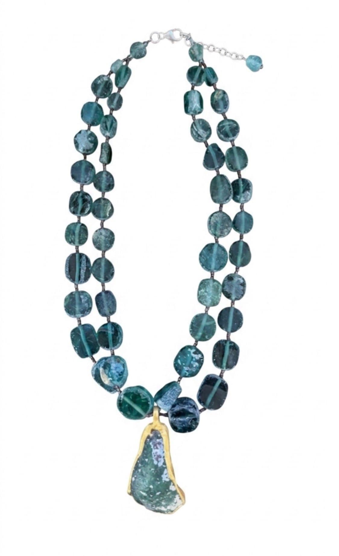 The "Atlantis" Roman Glass Double-Strand Statement Necklace
