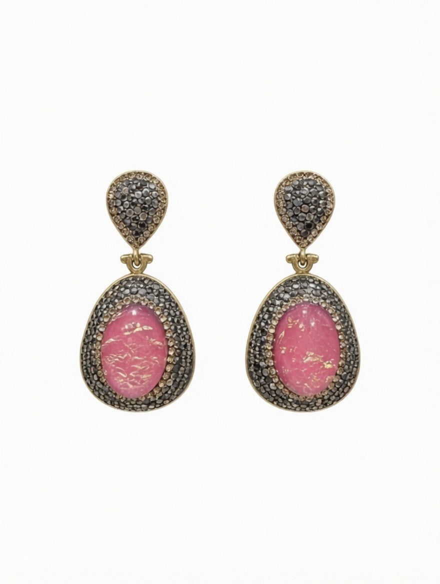 The Fuchsia Opal Hematite Earrings