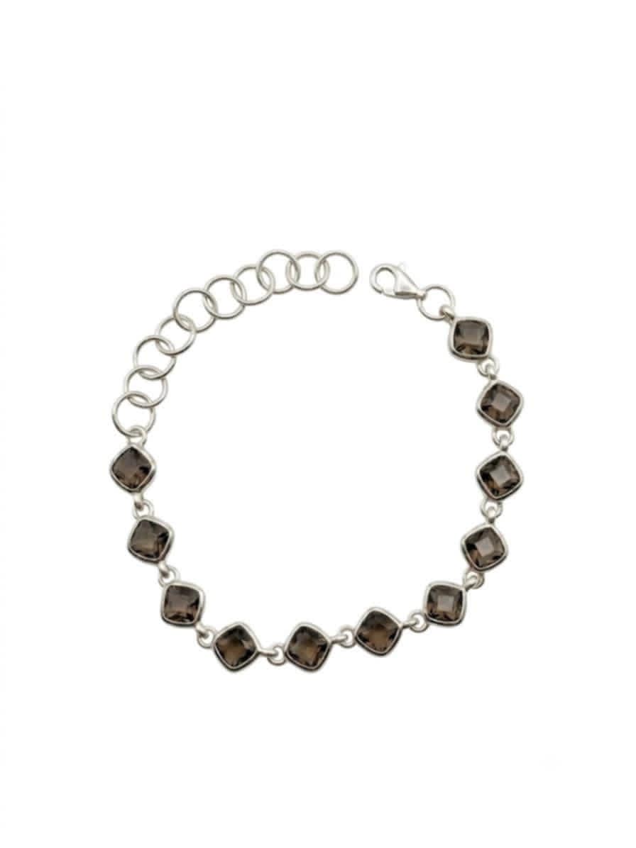 The "Odessa" Smoky Quartz Cushion Link Bracelet