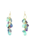 Los pendientes de racimo de gemas en cascada "Calypso" con tonos pastel