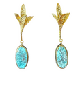 The "Calla Lily" Matrix Turquoise Drop Earrings