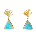 The "Palma" Triangular Turquoise Drop Earrings