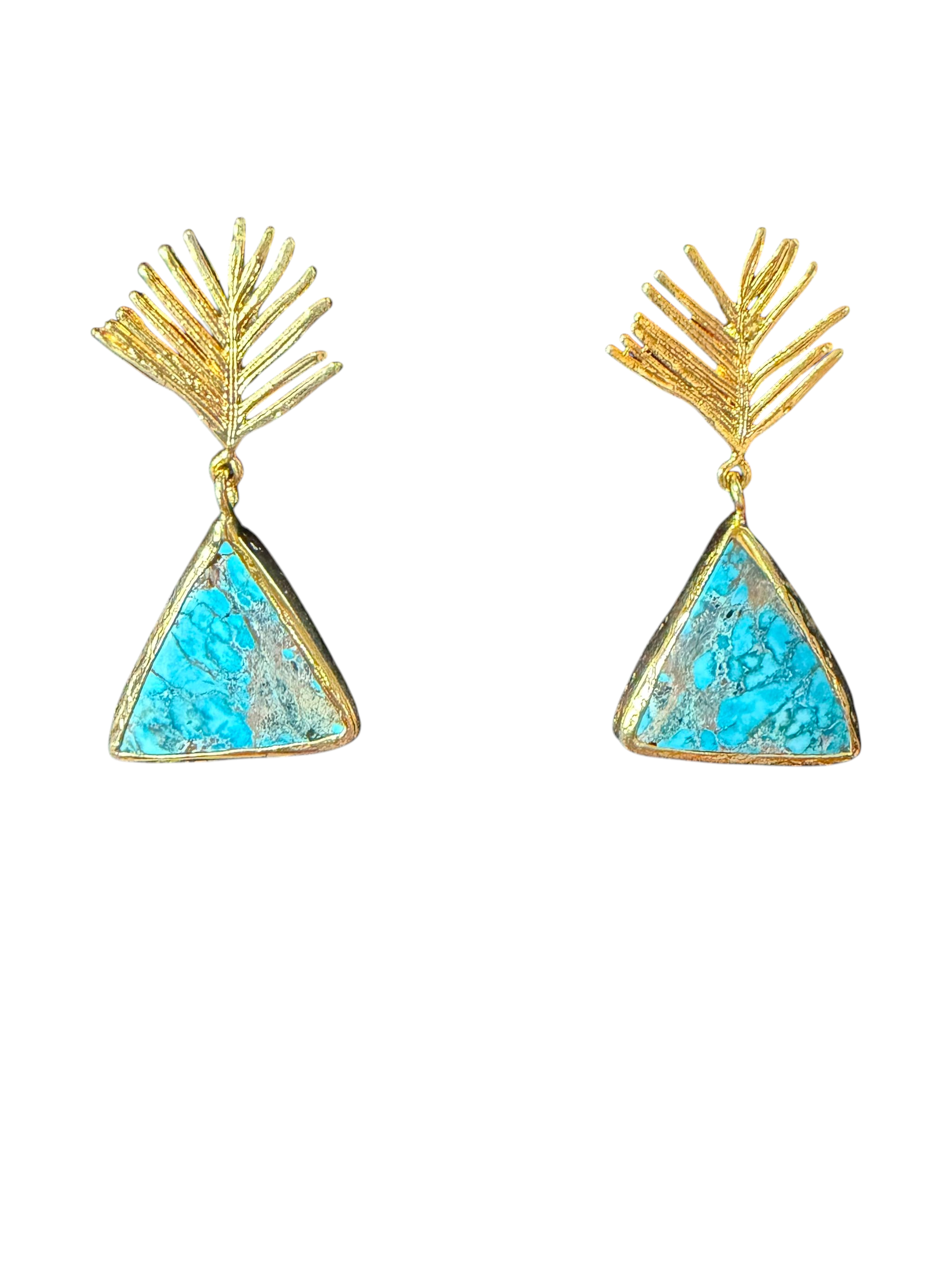 The "Palma" Triangular Turquoise Drop Earrings