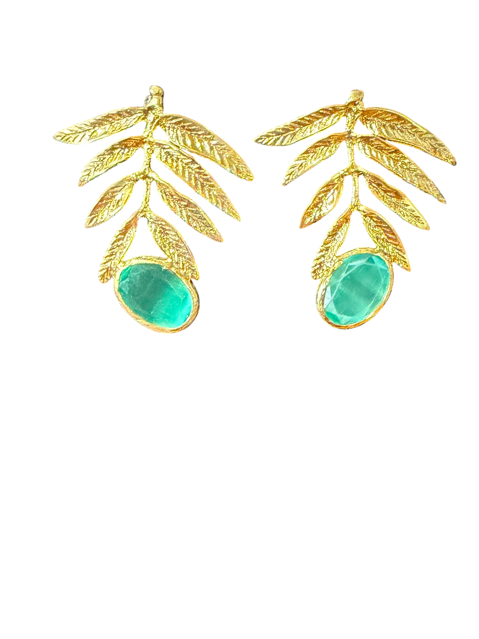 The "Olive Branch" Green Cat's Eye Statement Studs