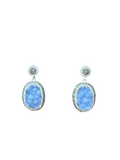 The "Avalon" Periwinkle Druzy & Pave Oval Drop Earrings