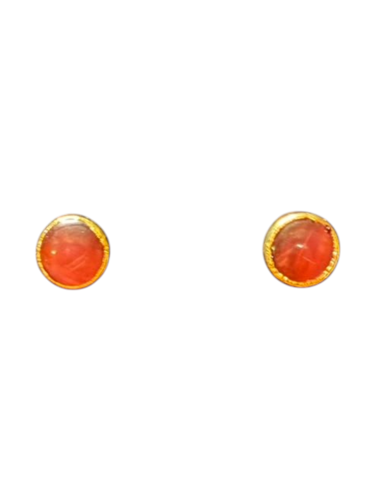 The "Avalon" Terracotta Cat's Eye Round Stud Earrings
