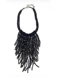 The "Nyx" Cascade Onyx & Pyrite Waterfall Statement Necklace
