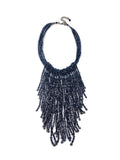 The "Artemis" Midnight Blue Swarovski Crystal Waterfall Fringe Necklace