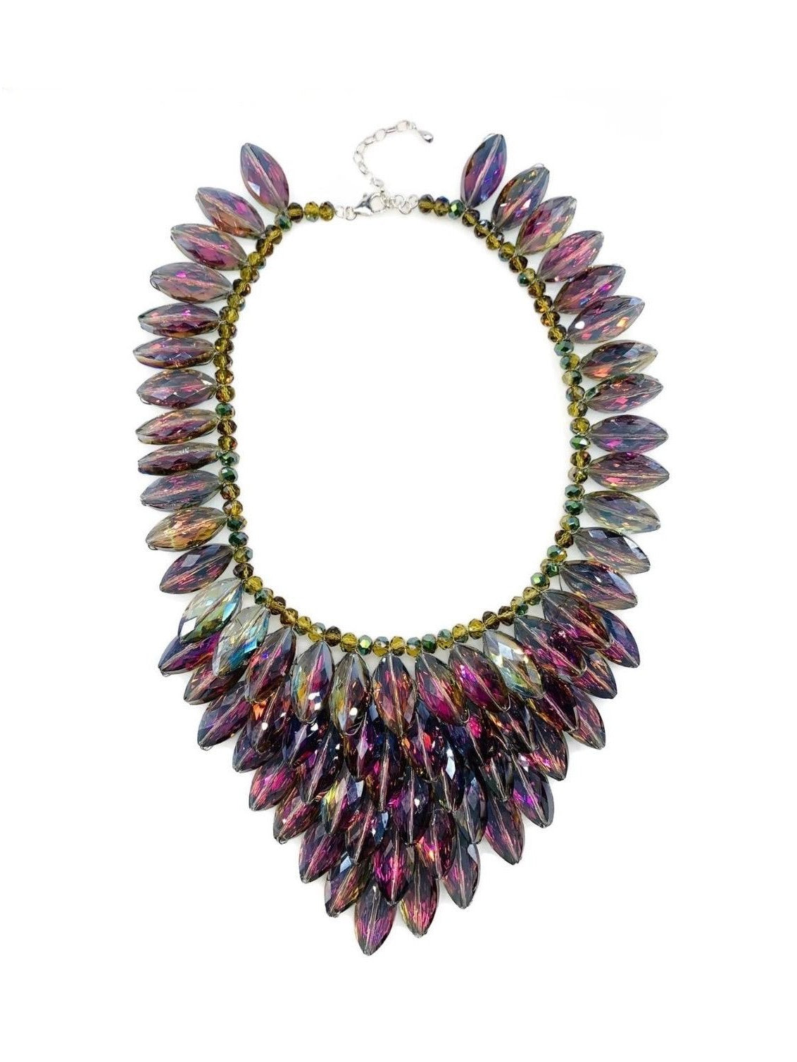 The "Vespera" Swarovski Crystal Marquise Fringe Statement Necklace