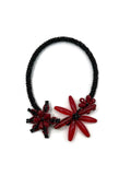 The "Zora" Swarovski Crystal & Red Agate Asymmetric Floral Statement Necklace