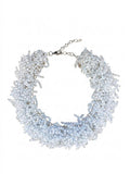 The "Alba" White Opal Swarovski Crystal & Clear Quartz Track Collar Necklace