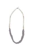 The "Odessa" Freshwater Pearl & Multi-Strand Citrine Twist Necklace