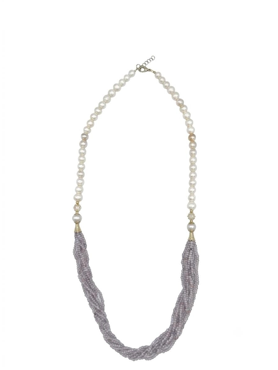 The "Odessa" Freshwater Pearl & Multi-Strand Citrine Twist Necklace