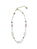 The "Aurora" Rose Quartz & Rhodonite Station Necklace