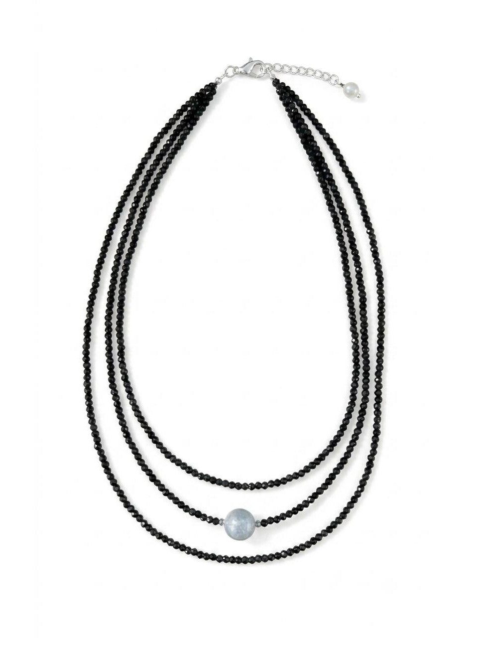 The "Odessa" Freshwater Pearl & Multi-Strand Spinel Drop Necklace