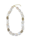 The "Odessa" Biwa Pearl & Pave Gemstone Collar Necklace