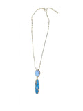 The "Aura" Moonstone & Copper Turquoise Drop Necklace