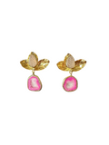 The "Lotus Glow" Rose Quartz & Pink Druzy Drop Earrings