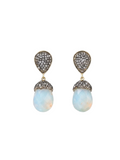 The "Odessa" Opalite, Hematite & Swarovski Crystal Drop Earrings