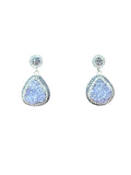 The "Aura" Druzy Quartz & Pavé Halo Drop Earrings