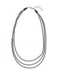 The "Odessa" Layered Hematite Multi-Strand Statement Necklace