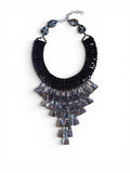 The "Noir Echo" Three-Tier Faceted Swarovski & Black Onyx Layered Necklace