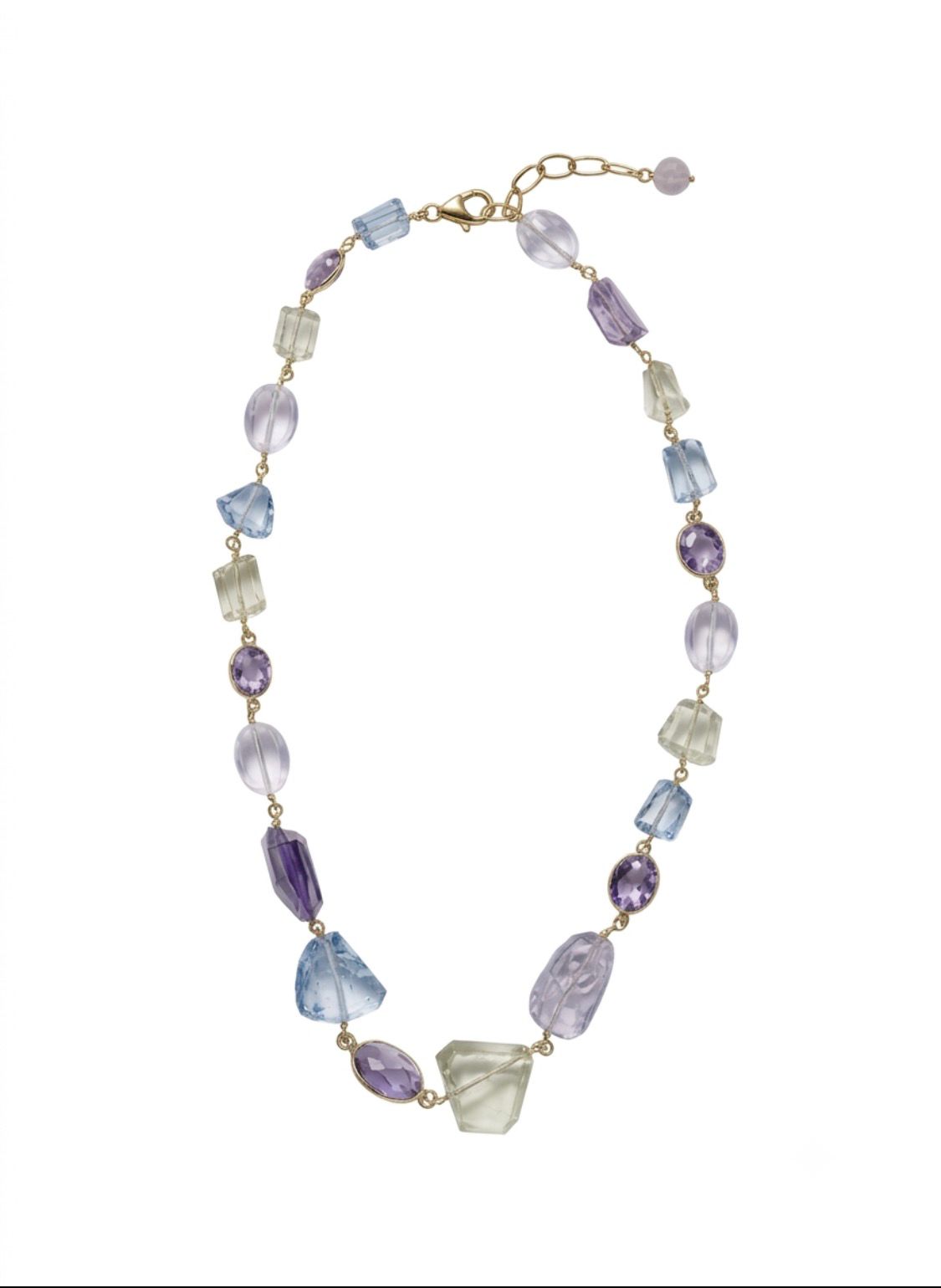 The "Odessa" Multi-Gemstone Lotus Drop Necklace