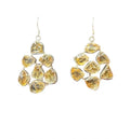 The "Odessa" Multi-Gemstone Citrine Cluster Lotus Drop Earrings