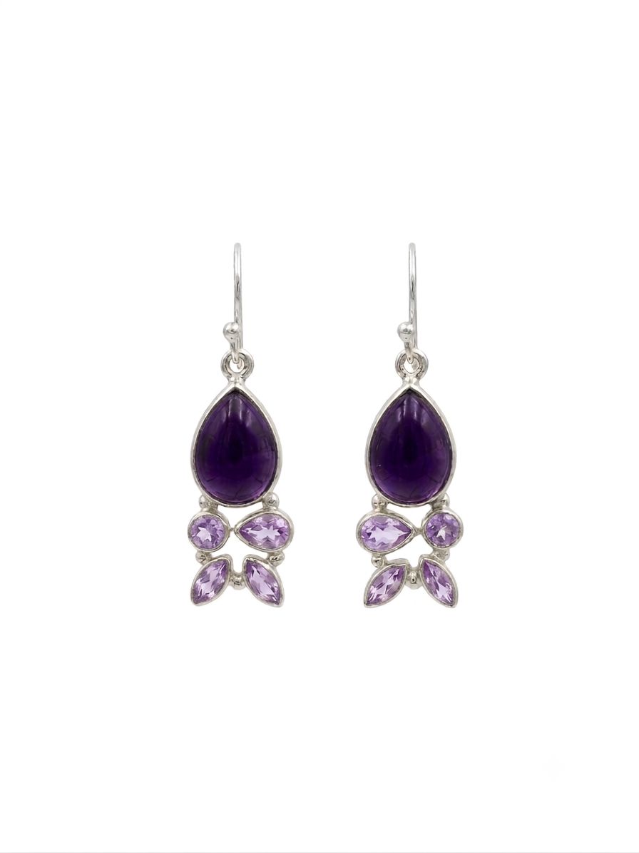 The "Amethyst Bloom" Amethyst Drop Earrings