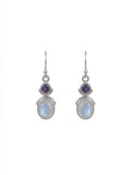 The "Gentle Bloom" Rose Quartz & Amethyst Drop Earrings