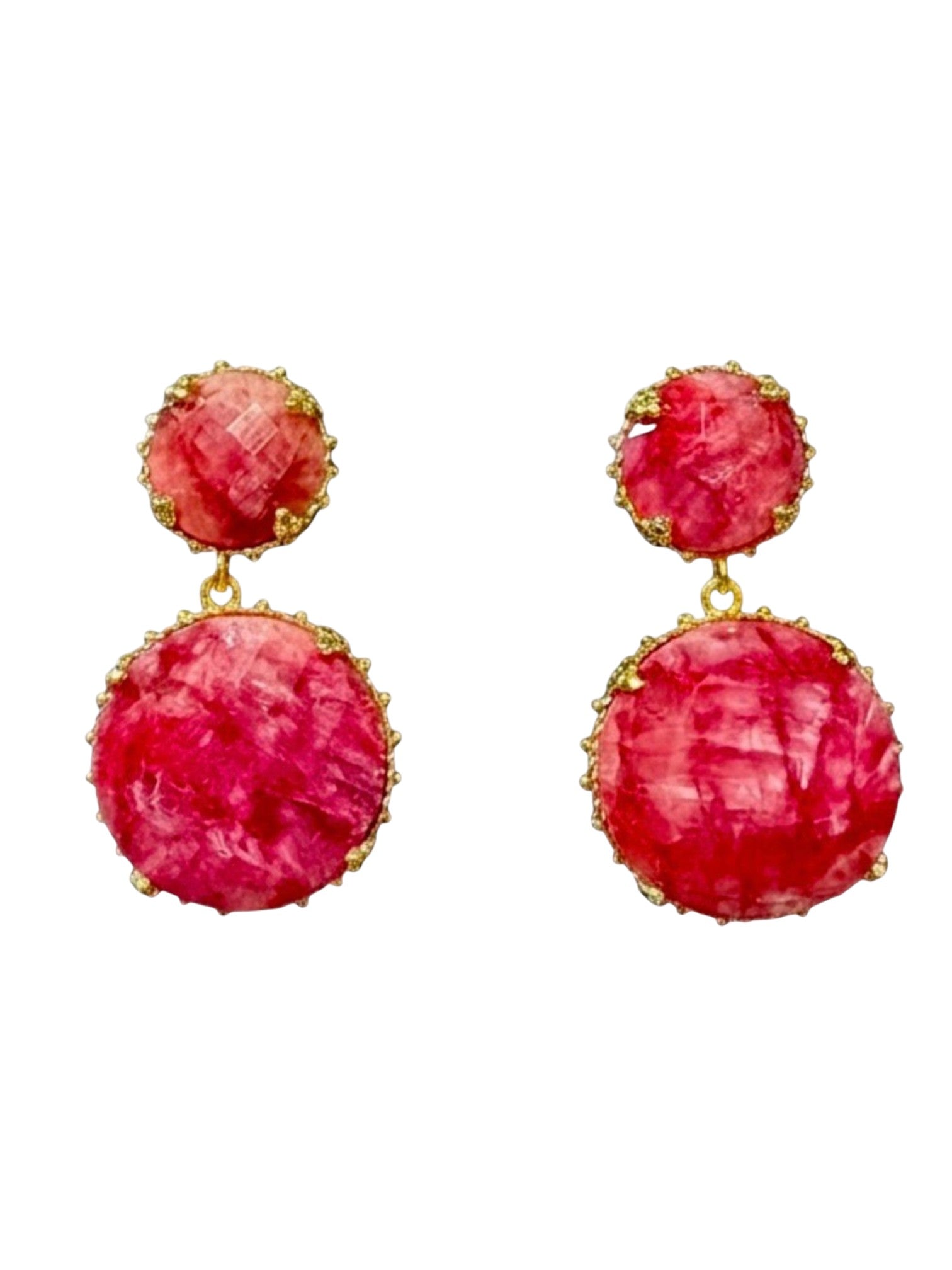 The "Ruby Bloom" Ruby Drop Earrings