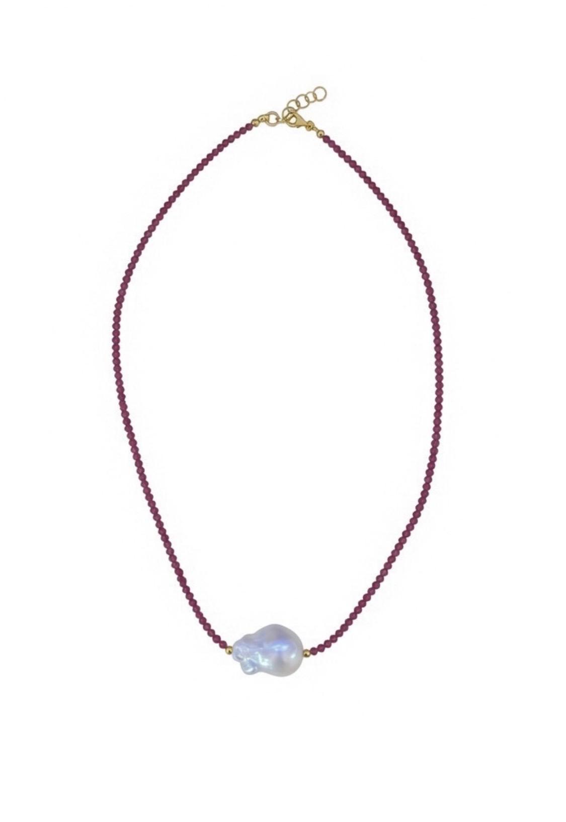 The "Crimson Luminous" Ruby & Freshwater Pearl Choker Necklace