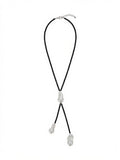 The "Midnight Lariat" Baroque Pearl & Black Bead Y-Necklace
