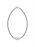 The "Black Spinel Pearl" Single-Strand Baroque Pearl Necklace