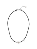 The "Hematite Pearl" Single-Strand Freshwater Pearl Necklace