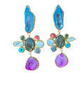 The "Iris" Blue & Magenta Druzy Chandelier Earrings
