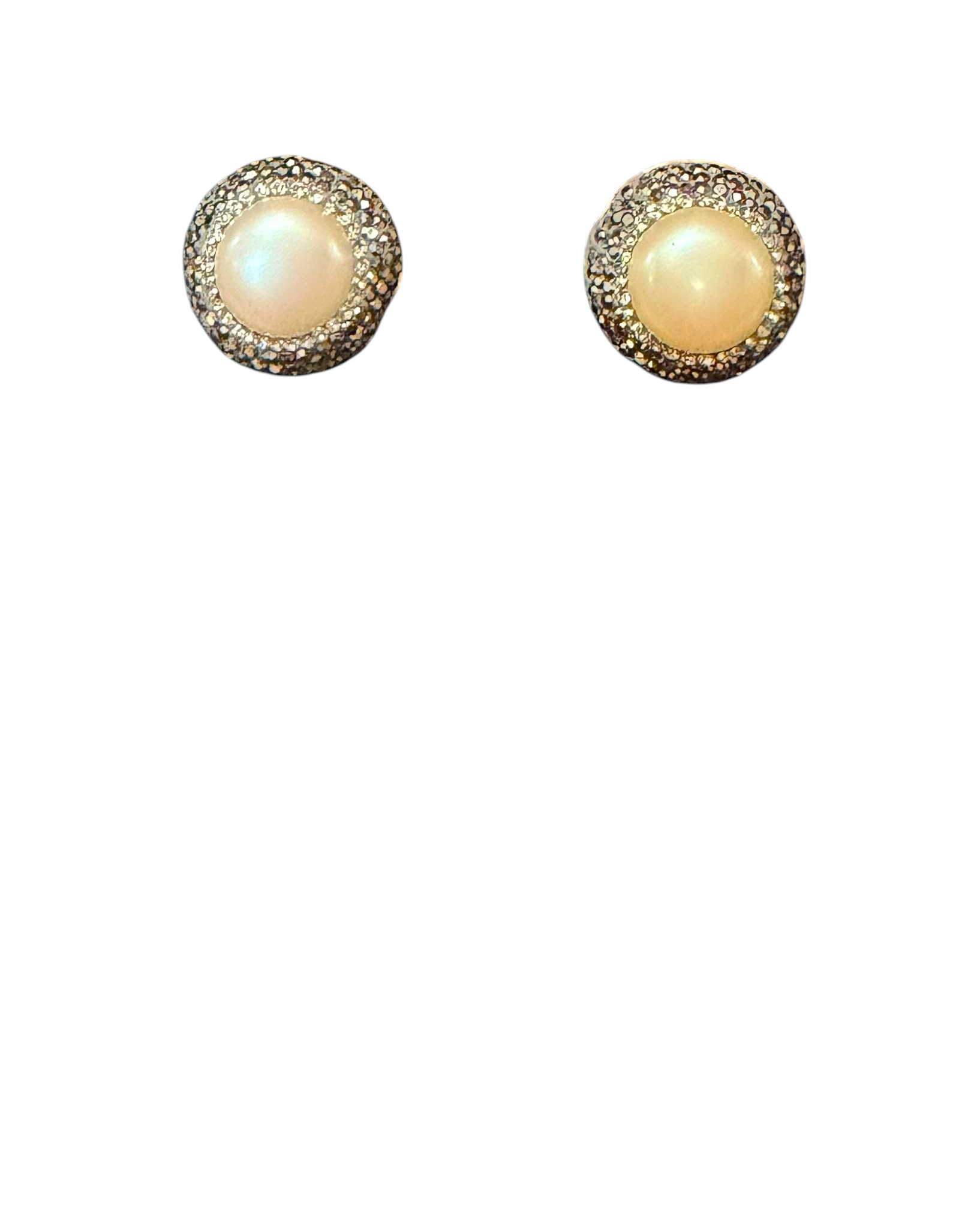 The "Odessa" Freshwater Pearl, Hematite & Swarovski Crystal Stud Earrings