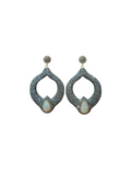 The "Odessa" Freshwater Pearl, Hematite & Golden Swarovski Crystal Statement Hoop Earrings