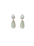 The "Avalon" Baroque Pearl & Pave Chalcedony Teardrop Drop Earrings