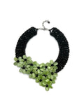 The "Athena" Cat's Eye & Swarovski Crystal Lotus Statement Necklace