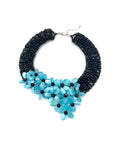 The "Thalassa" Cat's Eye & Swarovski Crystal Lotus Statement Necklace