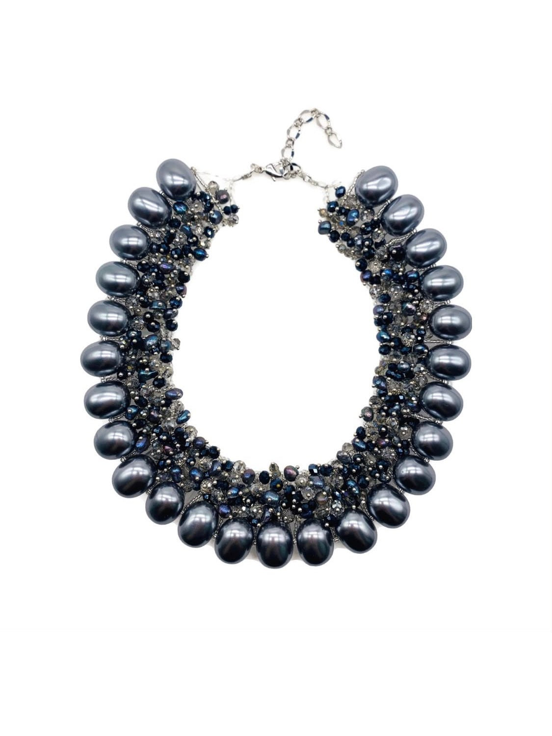 The "Selene" Majorca Pearl & Swarovski Crystal Statement Necklace