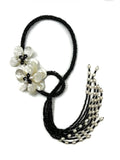 The "Lumina" Mother of Pearl & Swarovski Crystal Asymmetric Lariat Necklace