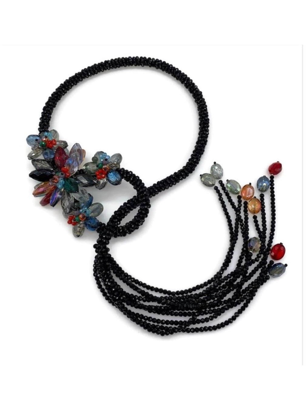The "Lumina" Multi-Color Swarovski Crystal Asymmetric Lariat Necklace