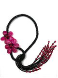 The "Lumina" Raspberry Agate & Swarovski Crystal Asymmetric Lariat Necklace