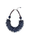 The "Vesper" Agate, Onyx, & Swarovski Crystal Statement Necklace
