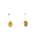 The "Solstice" Baltic Amber Oval Drop Earrings