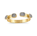 The "Odessa" Druzy Quartz Hammered Cuff Bracelet