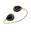 The "Eclipse Aura" Onyx & Hematite Bypass Cuff Bracelet